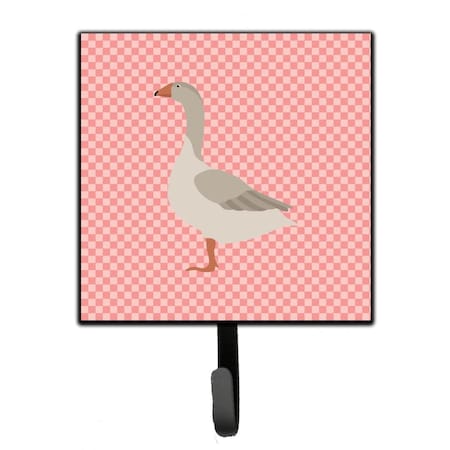 Carolines Treasures Steinbacher Goose Pink Check Leash or Key Holder BB7894SH4